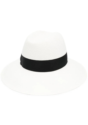 Borsalino ribbon-detail sun hat - Neutrals