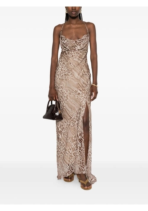 Blugirl leopard-print cowl-neck dress - Neutrals