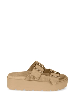 Prada buckle platform sandals - Neutrals