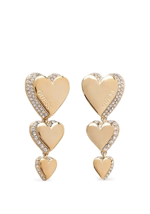 GUESS USA heart-motif drop earrings - Gold