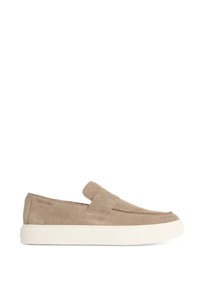 Calvin Klein Athena suede slip-on boat shoes - Neutrals