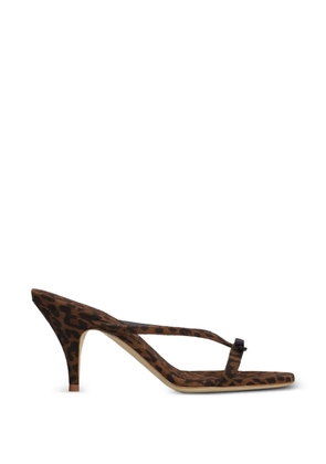 3juin Linda leopard-print bow-detail sandals - Brown