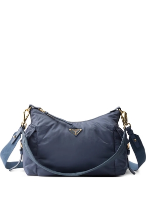 Prada Explore large Re-Nylon and leather shoulder bag - Blue