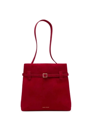 Manu Atelier buckle-detail suede shoulder bag - Red