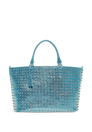 John Richmond studded metallic tote bag - Blue
