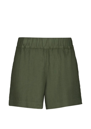 120% Lino elasticated-waist shorts - Green