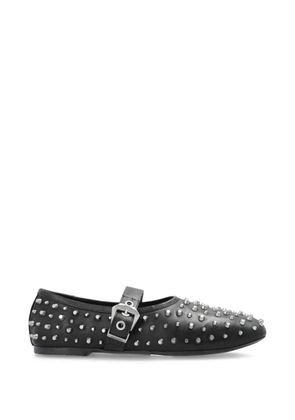 AllSaints studded buckle leather ballet flats - Black
