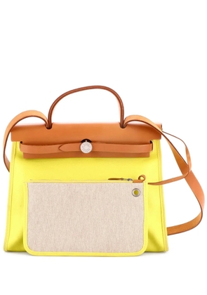 Hermès Pre-Owned Herbag Zip Berline Vache Canvas and Leather 31 shoulder bag - Yellow