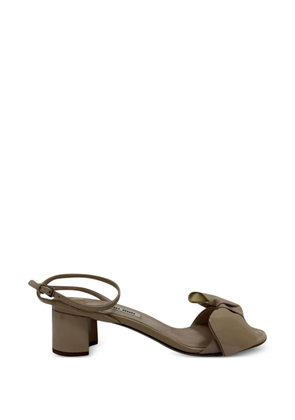 Miu Miu Pre-Owned Bow-embellished ankle strap sandals - Neutrals