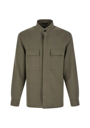 Zegna Oasi linen mandarin-collar overshirt - Grey