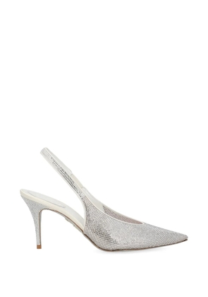 René Caovilla Jinny crystal-embellished slingback pumps - Silver