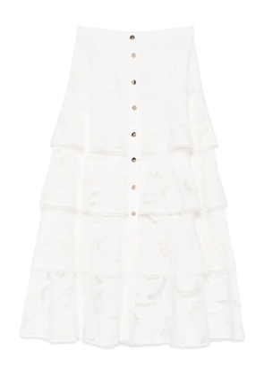 SANDRO button A-line midi skirt - White