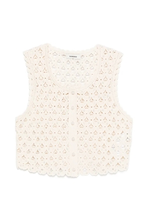 SANDRO floral-crochet vest - Neutrals