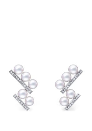 TASAKI Balance Step Neo pearl and diamond earrings - Silver