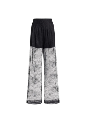 Alberta Ferretti sheer lace-panelled trousers - Black