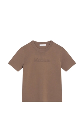 Max Mara logo-embroidered T-shirt - Brown