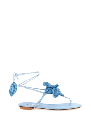Aquazzura Calypso raffia-embellished sandals - Blue