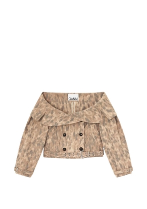 GANNI off-shoulder jacket - Neutrals