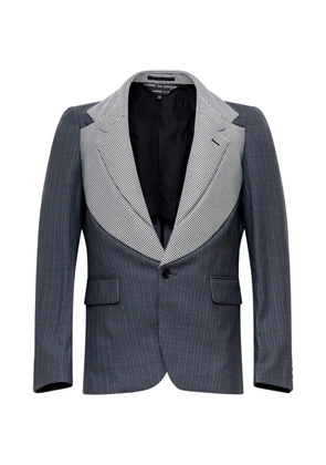Comme des Garçons Homme Plus pinstripe houndstooth-panel blazer - Grey