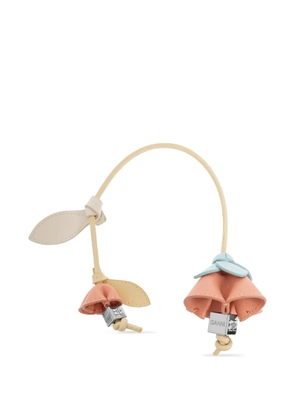 GANNI flower-detail leather bag accessory - Neutrals