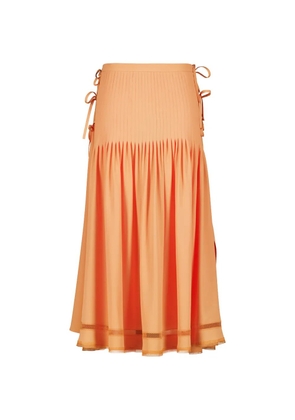 Rabanne bow-detail pleated skirt - Orange