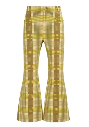 Marni plaid flared trousers - Yellow