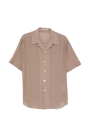 Auralee gingham-check short-sleeved shirt - Brown