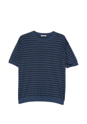 Auralee high-gauge striped cotton T-shirt - Blue