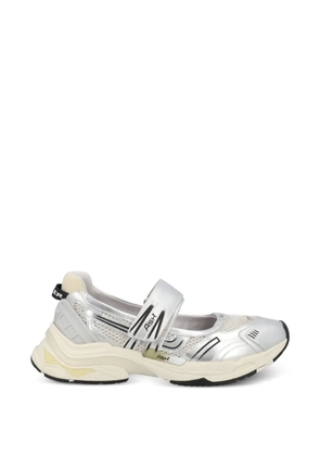Ash touch-strap mesh-panel slip-ons - Silver
