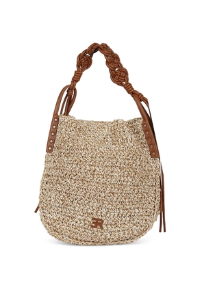 Ermanno Scervino woven knotted-handle clutch bag - Neutrals