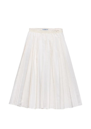 Prada silk faille pleated skirt - Neutrals