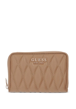 GUESS USA quilted logo-plaque wallet - Neutrals