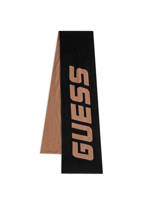 GUESS USA logo-intarsia scarf - Black