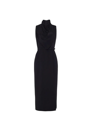 Adam Lippes scarf-drape silk-crepe midi dress - Black