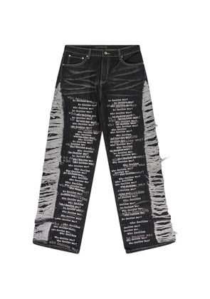 Who Decides War distressed printed jeans - Grey