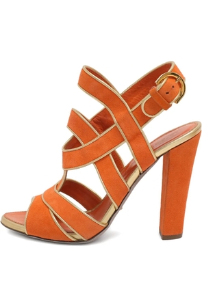 Sergio Rossi Vintage strappy suede sandals - Orange