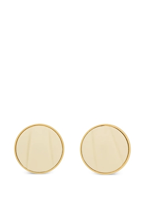 Chloé leather-inlay round earrings - Gold