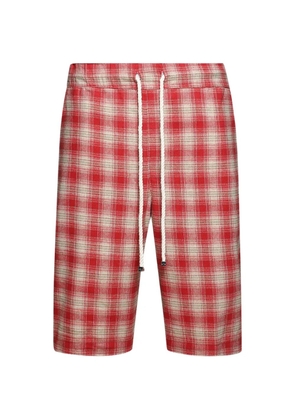Nahmias plaid flannel shorts - Red