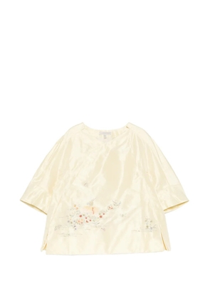 SHIATZY CHEN silk satin embroidered top - Yellow