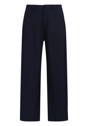 Marni logo-waistband virgin-wool trousers - Blue