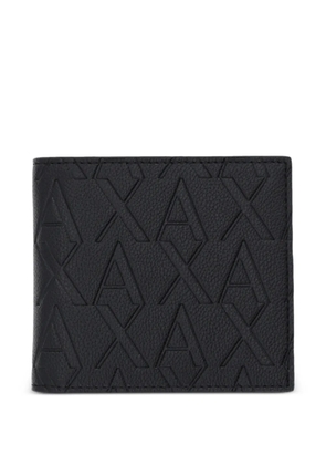 Armani Exchange monogram-embossed bi-fold wallet - Black