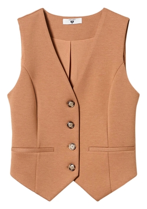 TWINSET scuba-jersey waistcoat - Brown