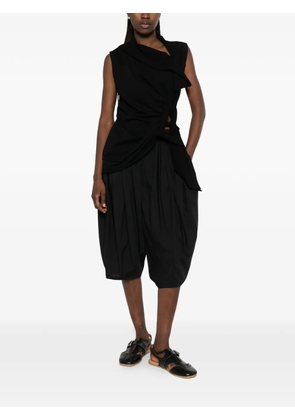 Yohji Yamamoto draped knot-detail top - Black