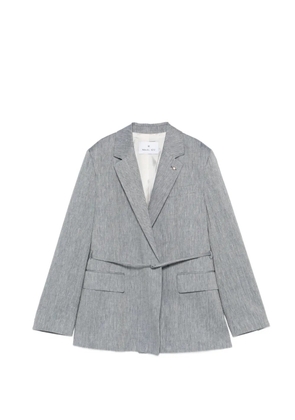 Manuel Ritz belted lapel-collar jacket - Grey