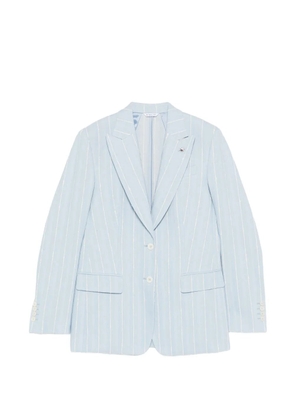 Manuel Ritz pinstripe-pattern peak-lapels jacket - Blue