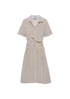 Prada polka-dot print marocain shirt dress - Neutrals