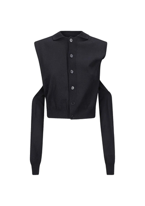 ALAINPAUL cut-out sleeveless cardigan - Black