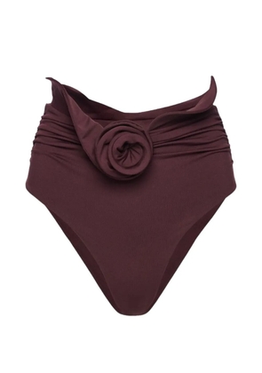 Magda Butrym flower-motif ruched bikini bottoms - Red