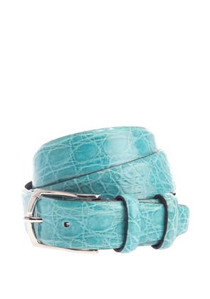 D'amico crocodile-effect leather belt - Blue