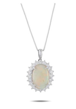 LB Exclusive opal and diamond necklace - Silver